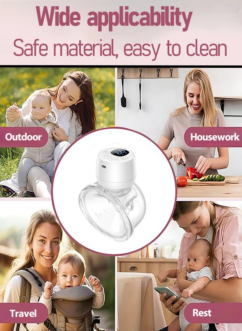 Breast Pump Wearable Breast Pump Hands-Free Breast Pump Electric Breast Pump 3 Modes And 9 Levels, White