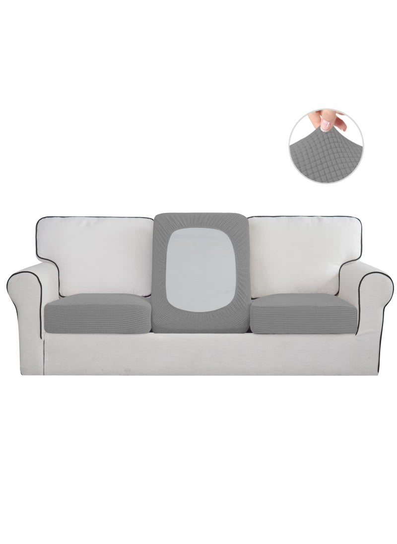 Easy-Going EasyGoing Stretch Individual Chair Couch Cushion Cover Sofa Cushion Furniture Protector Sofa slipcover Soft Flexibility with Elastic Bottom 3Piece Sofa Cushion Cover Light Gray 