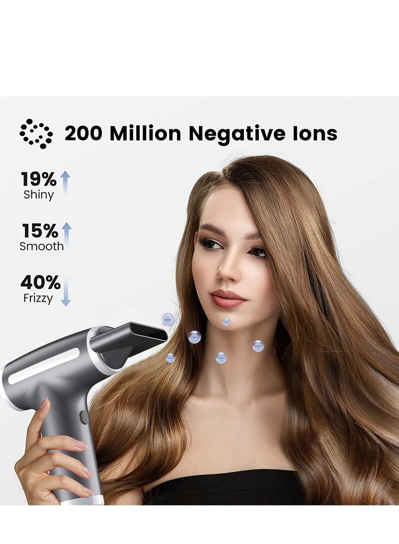 KASTWAVE Portable Rechargeable Wireless Blow Dryer,Turbine Engine Fan, USB Rechargeable Hair Dryer, 4 Levels Wind Speed Adjustment, Wireless Hair Dryer for Home/Travel Hair Care Dryer - Image 4