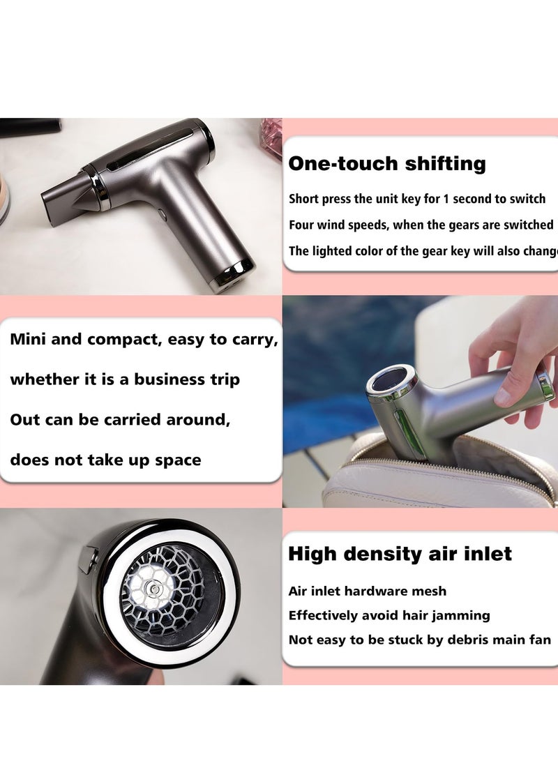 KASTWAVE Portable Rechargeable Wireless Blow Dryer,Turbine Engine Fan, USB Rechargeable Hair Dryer, 4 Levels Wind Speed Adjustment, Wireless Hair Dryer for Home/Travel Hair Care Dryer - Image 3