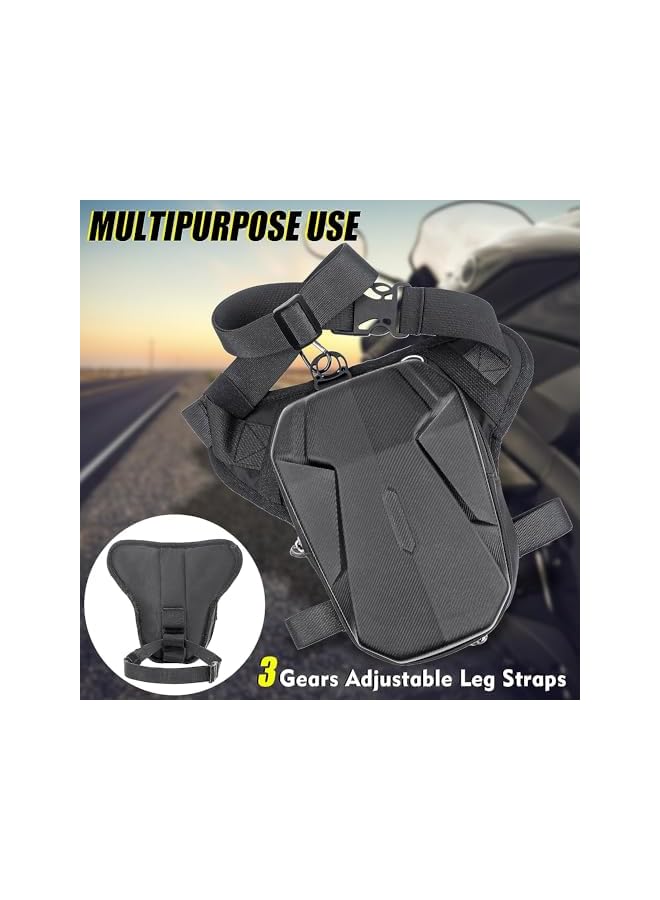 PROMASS promass Hard Shell Drop Leg Bag for Men, Motorcycle Thigh Bag Large Capacity Tactical Crossbody Backpack, Multi-Pocket Storage Hip Thigh Bag for Camping Hiking Cycling Riding, Black  - Image 5
