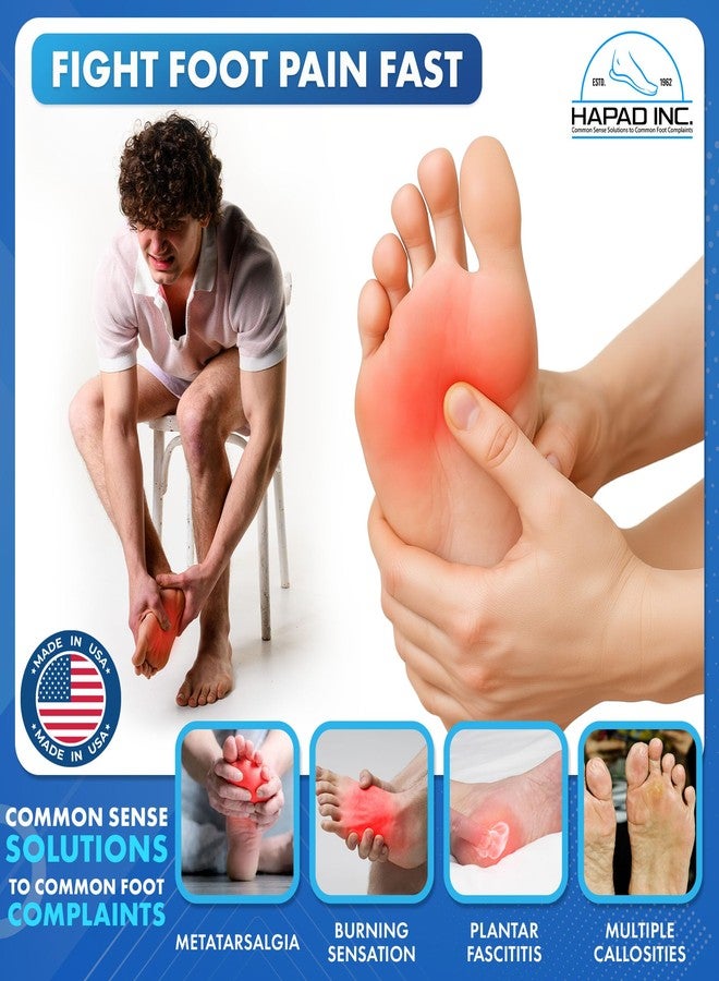 HAPAD Metatarsal Pads for Women & Men - Medium (Pack of 6) - Reusable Forefoot Pads - Self-Adhesive Shoe Inserts for Mortons Neuroma, Metatarsalgia, Ball of Foot Pain - Image 2