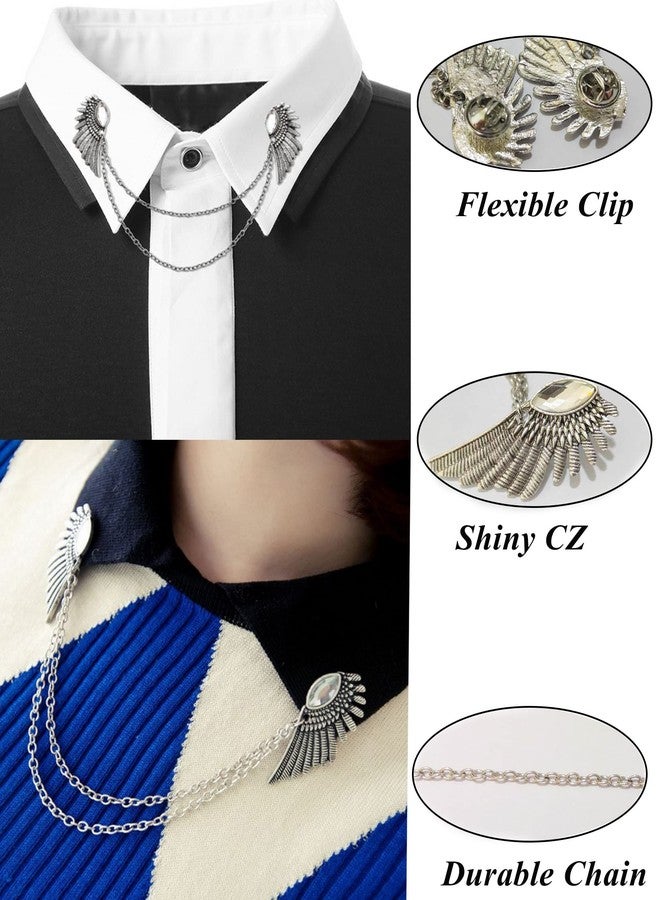 Tornito 12Pcs Vintage Sweater Shawl Clips Retro Cardigan Collar Dresses Chain Clip Antique Flowers Pattern Brooch Pins Clip for Women - Image 4