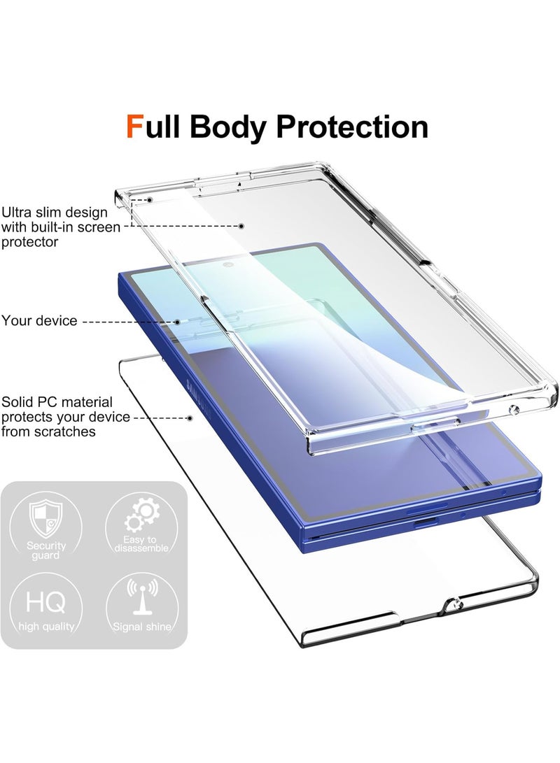 Crystal Clear Case for Samsung Galaxy Z Fold 7 with tempered Screen Glass , Slim Fit Transparent Hard PC Back Bumper Protective Shockproof Scratch Resistant Case for Samsung Galaxy Z Fold7 5G 2025 - Image 3