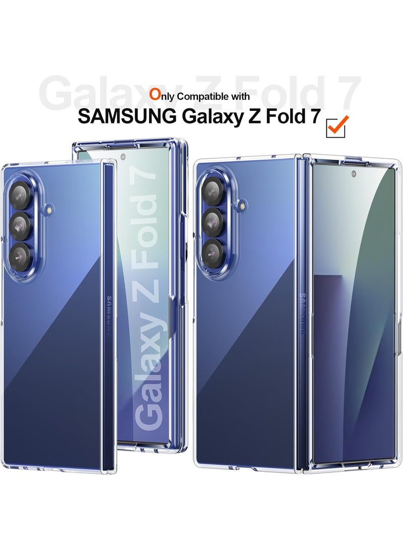 Crystal Clear Case for Samsung Galaxy Z Fold 7 with tempered Screen Glass , Slim Fit Transparent Hard PC Back Bumper Protective Shockproof Scratch Resistant Case for Samsung Galaxy Z Fold7 5G 2025 - Image 2