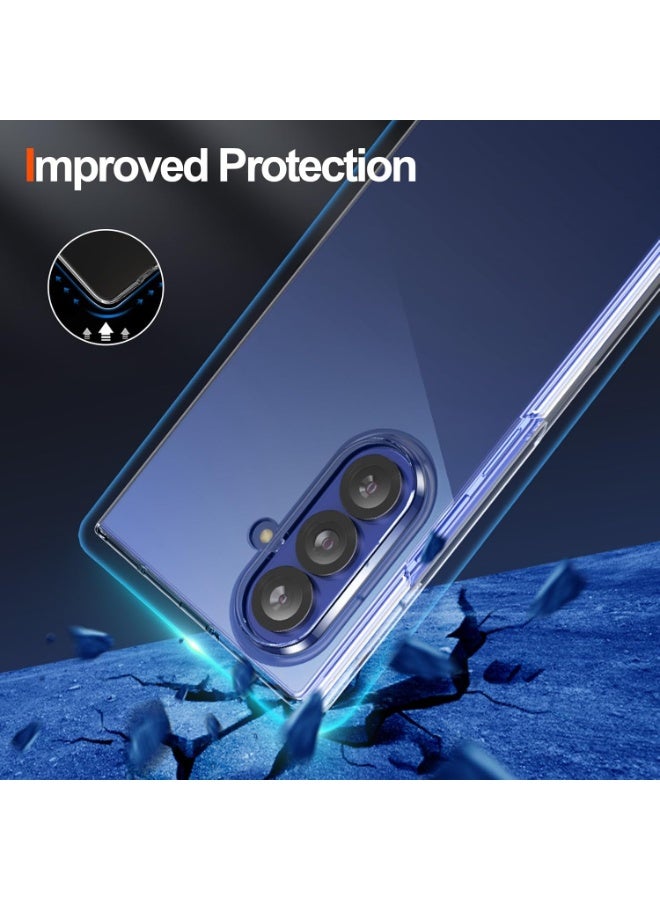 Crystal Clear Case for Samsung Galaxy Z Fold 7 with tempered Screen Glass , Slim Fit Transparent Hard PC Back Bumper Protective Shockproof Scratch Resistant Case for Samsung Galaxy Z Fold7 5G 2025 - Image 4