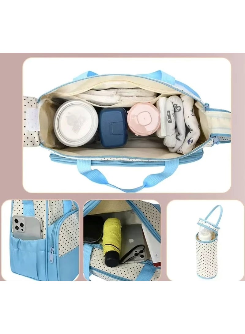 Stylish Blue Baby Diaper Bag Set - Image 4