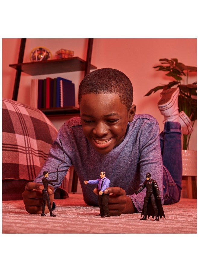 DC Comics DC Comics Batman 3-Pack with Exclusive 4' Batman, Selina Kyle, The Penguin Action Figures, 3 Accessories - Image 3