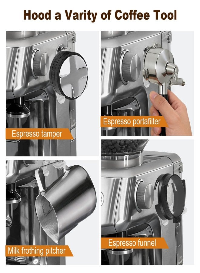 SavStor Magnetic Portafilter Holder : Coffee Portafilter Tamper Holder for Metal Wall Surface, Espresso Machine Accessories Organizer Tools for Ninja, Breville 51, 54, 58mm Portafilters, Stainless Steel - Image 5