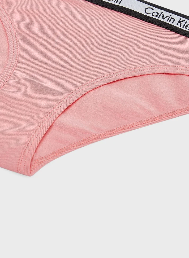 Calvin Klein Jeans Kids 2 Pack Logo Band Bikini Briefs