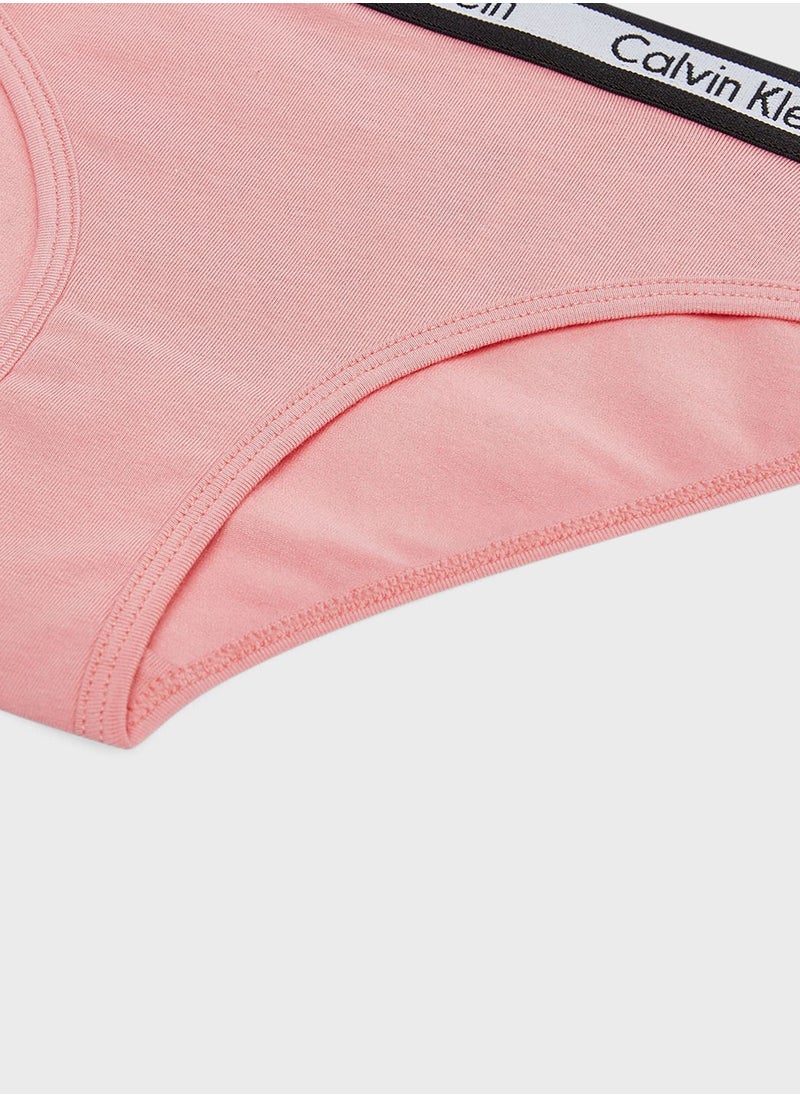 Calvin Klein Jeans Kids 2 Pack Logo Band Bikini Briefs  - Image 3