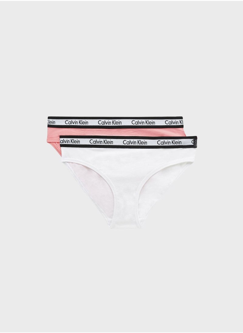 Calvin Klein Jeans Kids 2 Pack Logo Band Bikini Briefs  - Image 1