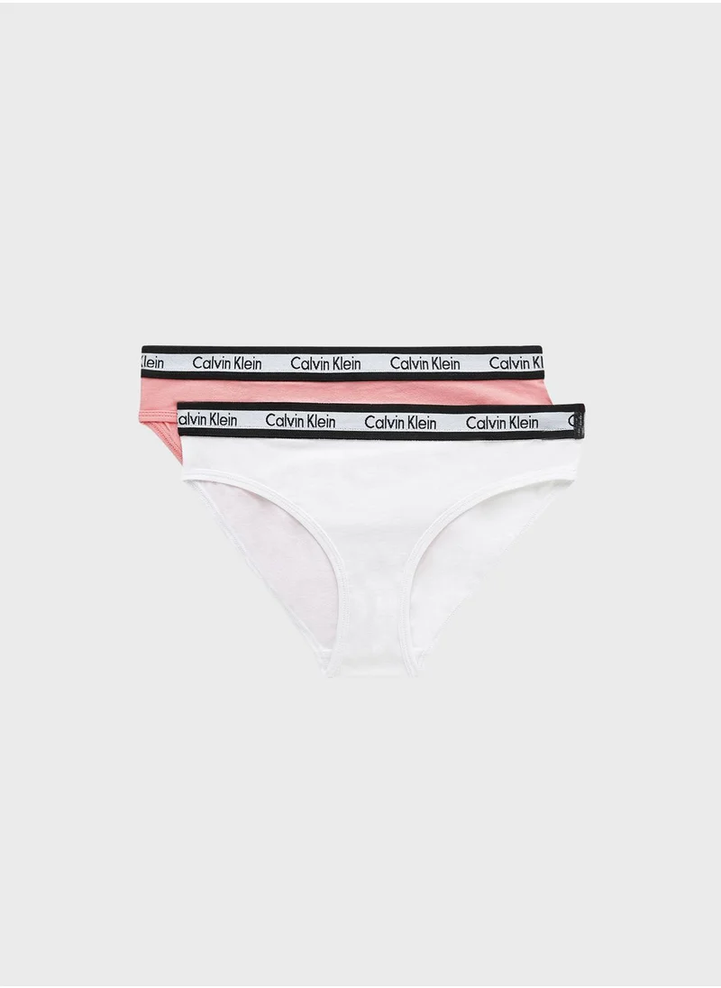 Calvin Klein Jeans Kids 2 Pack Logo Band Bikini Briefs