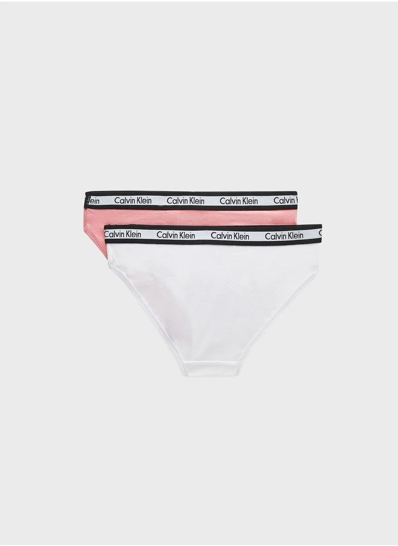 Calvin Klein Jeans Kids 2 Pack Logo Band Bikini Briefs