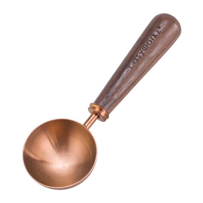 Easyworkz Retro Stainless Steel Coffee Spoon With Black Walnut Handle,10g - Measuring Spoon (Rose gold) - Image 1