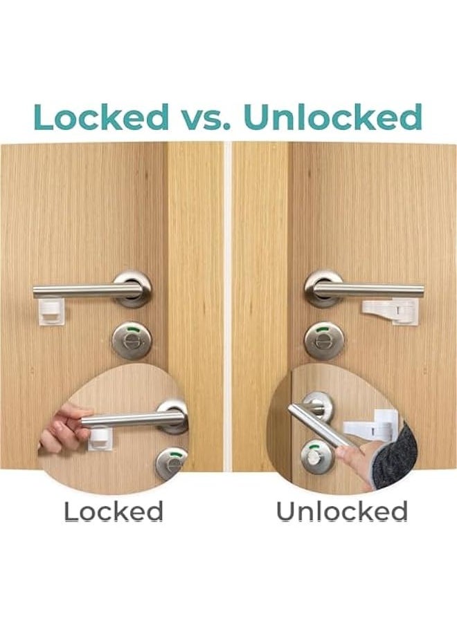 TRASSLE 4 Pack Door Lever Child Lock, Baby Proofing Door Locks Deter Kids Pets from Opening Handle Doors & Getting Locked in Rooms, 3M Adhesive, Tool-Free Install Easy to Use  - Image 2