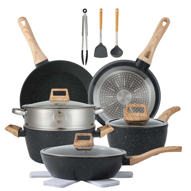 Anymark 16PCS Pots and Pans Set Non Stick Cookware Set Nonstick with Cooking Set - Image 1