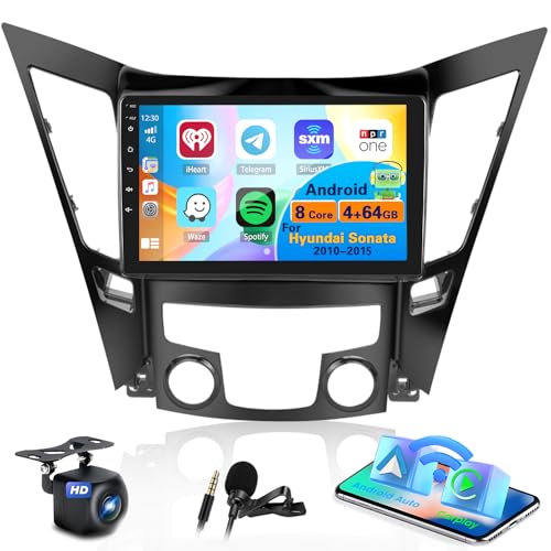 Inefala 8 Core 4+64G Radio for Hyundai Sonata 2010-2015 Android 15 CarPlay Stereo Upgrade 9" Touch Screen Android Auto Bluetooth GPS 59UI AHD Backup Camera - Image 1