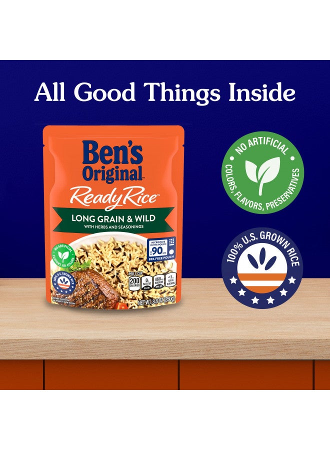 Ben's Original BEN'S ORIGINAL Ready Rice Long Grain and Wild Flavored Rice, Easy Dinner Side, 8.8 OZ Pouch (Pack of 12)  - Image 3
