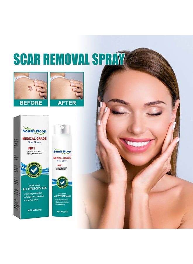 ساوث مون رذاذ ندبة طبي ، يعمل على جميع أنواع الندبات ، تجديد الخلايا ، تنشيط الكولاجين ، تجديد البشرة ، تنعيم البشرة ، رذاذ للعناية بالبشرة يرطب البشرة ، رذاذ 20 جرام - Image 2