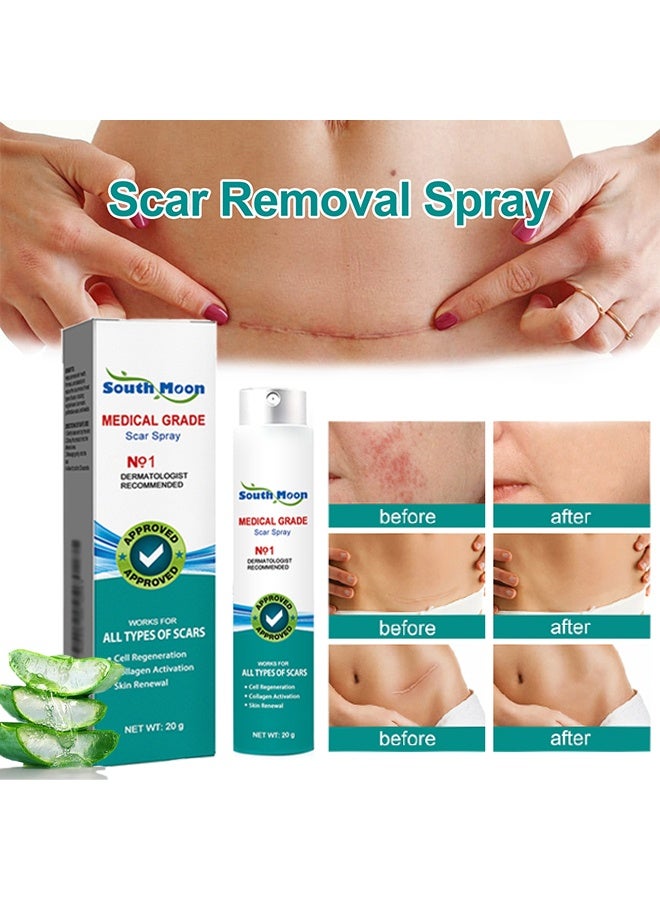 ساوث مون رذاذ ندبة طبي ، يعمل على جميع أنواع الندبات ، تجديد الخلايا ، تنشيط الكولاجين ، تجديد البشرة ، تنعيم البشرة ، رذاذ للعناية بالبشرة يرطب البشرة ، رذاذ 20 جرام - Image 1
