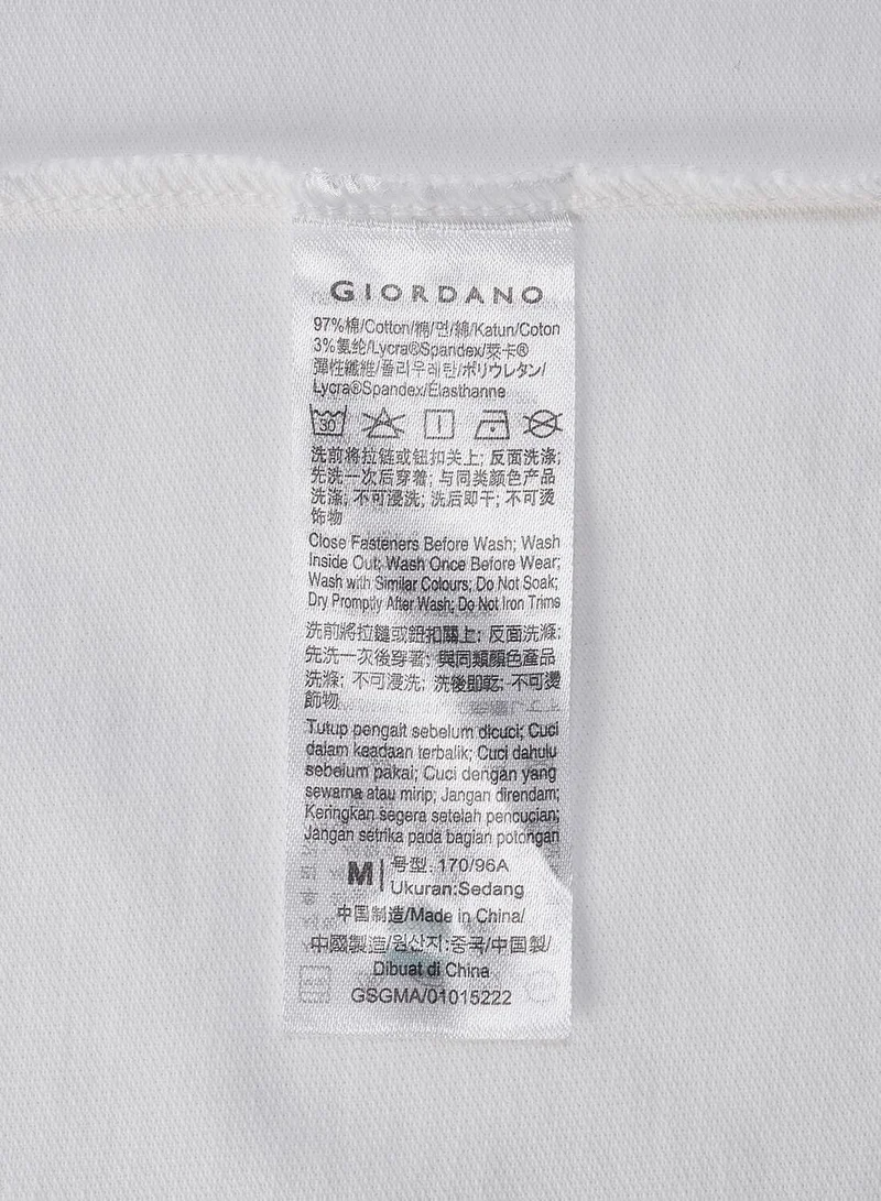 GIORDANO Men's 3D Lion Polo: Slim Fit, Bold Embroidery, Premium Pique