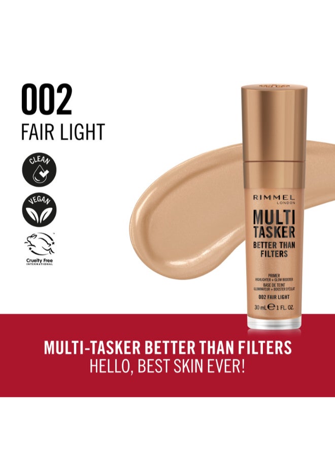 RIMMEL LONDON - Multi-Tasker Better Than Filters Face Primer Glow Booster and Highlighter - 002 - Fair Light 30ml - Image 1