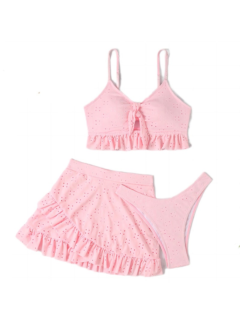 Generic 3pcs solid color swimsuit bikini swimsuit set  - Image 1