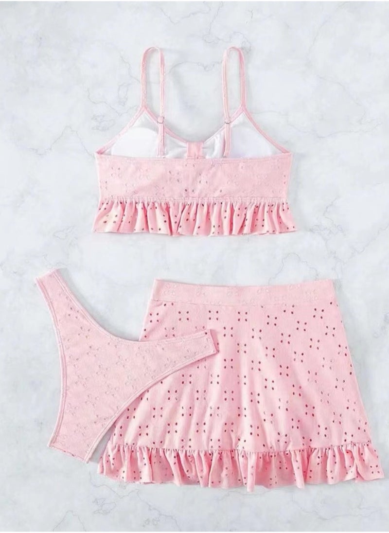 Generic 3pcs solid color swimsuit bikini swimsuit set  - Image 5