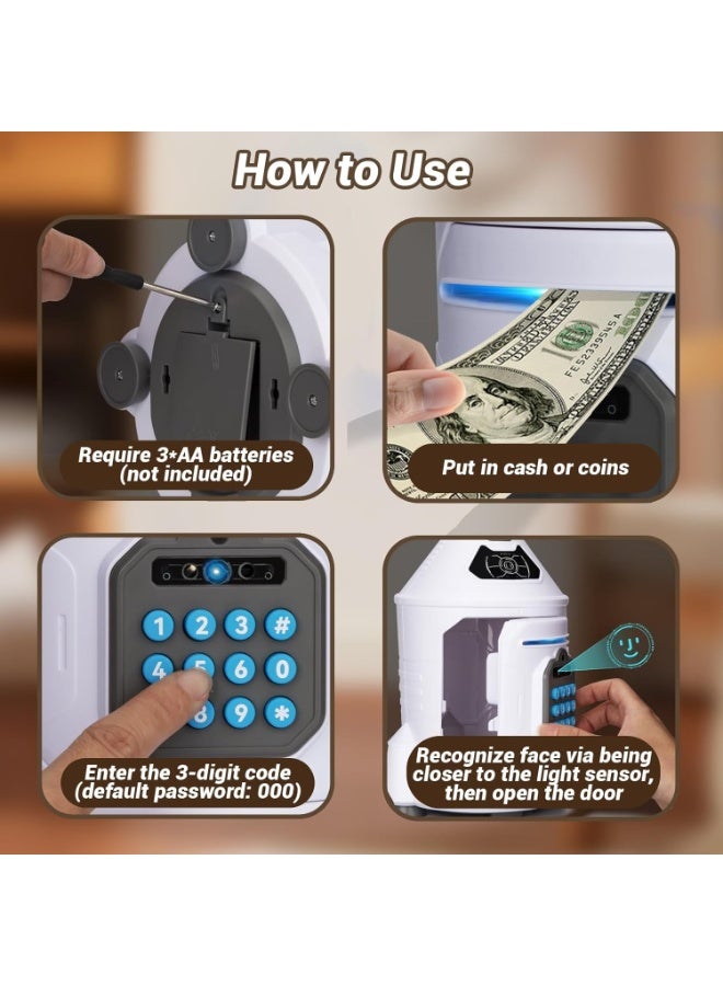 كيلا صندوق نقود إلكتروني آمن للأطفال، تصميم للجنسين، طراز 2025 صندوق ألعاب ادخار على شكل ماكينة صراف آلي يتميز بوظائف محاكاة التعرف على كلمة المرور والوجه هدية مثالية لعيد الميلاد أو عيد الميلاد للأطفال الذين تتراوح أعمارهم بين 4 و 10 سنوات صندوق نقود على شكل صاروخ فضائي - Image 5