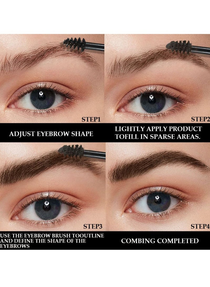 Tinted Eyebrow Gel Set - 2 Pack Waterproof & Transfer-Proof Mascara for Long-Lasting, Thickened Brows with Brush - Perfect Taupe Color for Effortless Sculpting - Image 3