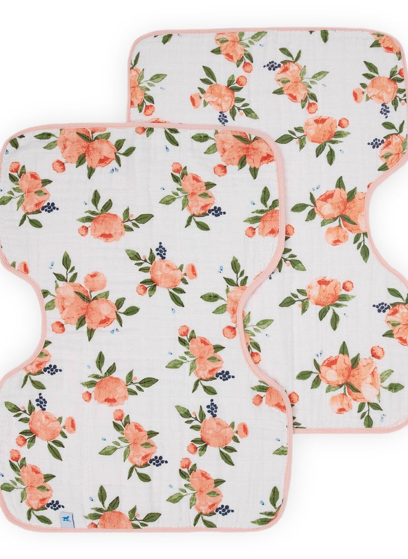 little unicorn - Burp Cloth 2 Pack - Watercolor Roses 2 - Image 1