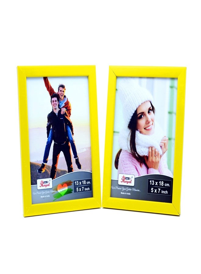 AJANTA ROYAL Set of 2-5x7 Photo Frames for Table and Walls Decoration Gift for Birthday (5 x 7, Yellow) - Image 3