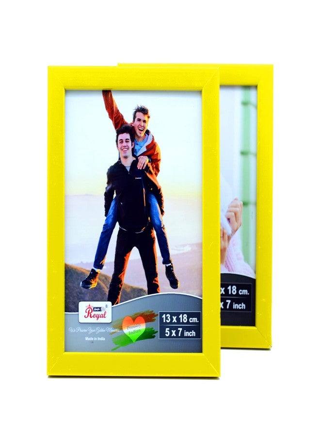 AJANTA ROYAL Set of 2-5x7 Photo Frames for Table and Walls Decoration Gift for Birthday (5 x 7, Yellow) - Image 1