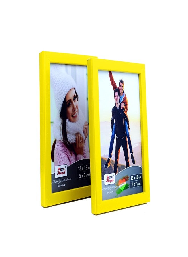 AJANTA ROYAL Set of 2-5x7 Photo Frames for Table and Walls Decoration Gift for Birthday (5 x 7, Yellow) - Image 4
