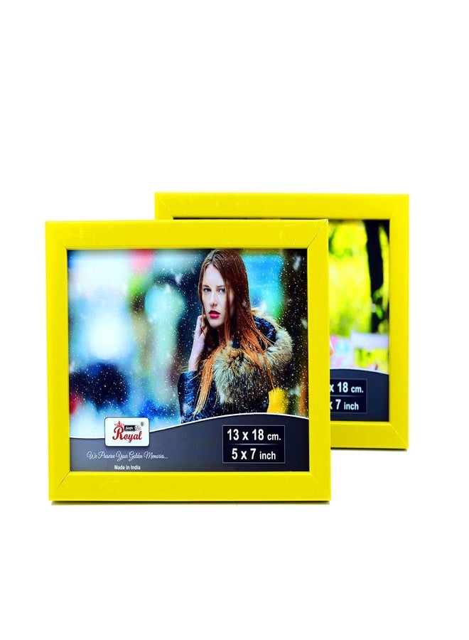 AJANTA ROYAL Set of 2-5x7 Photo Frames for Table and Walls Decoration Gift for Birthday (5 x 7, Yellow) - Image 2