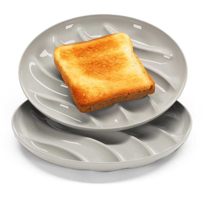 EVER TOAST. Toast and sandwich dinner plates. Reusable, unbreakable. Works for: Appetizers, pastries, pizza, tacos, grilled cheese. 8.5 inch. Set 2pcs - Image 1