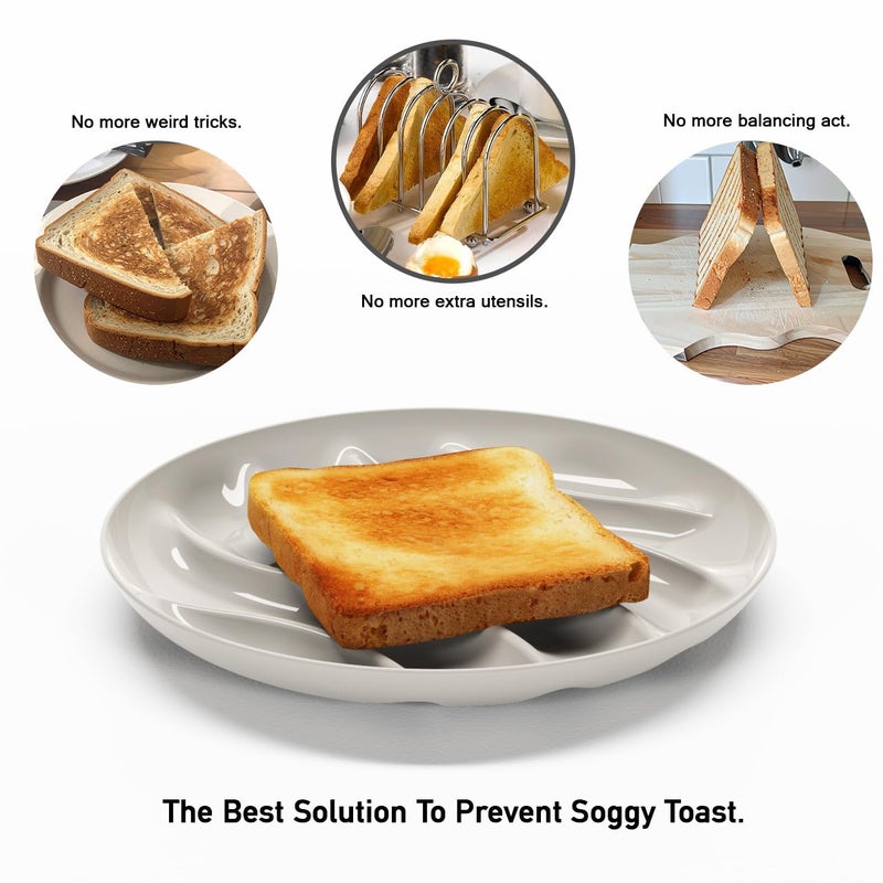 EVER TOAST. Toast and sandwich dinner plates. Reusable, unbreakable. Works for: Appetizers, pastries, pizza, tacos, grilled cheese. 8.5 inch. Set 2pcs - Image 2