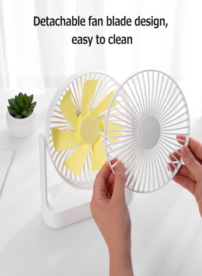 Multifunctional Rechargeable Desktop Fan Low Noise 4-gear Adjustable Wind Detachable Fan Built-in 4000mAh Battery Grey - Image 3
