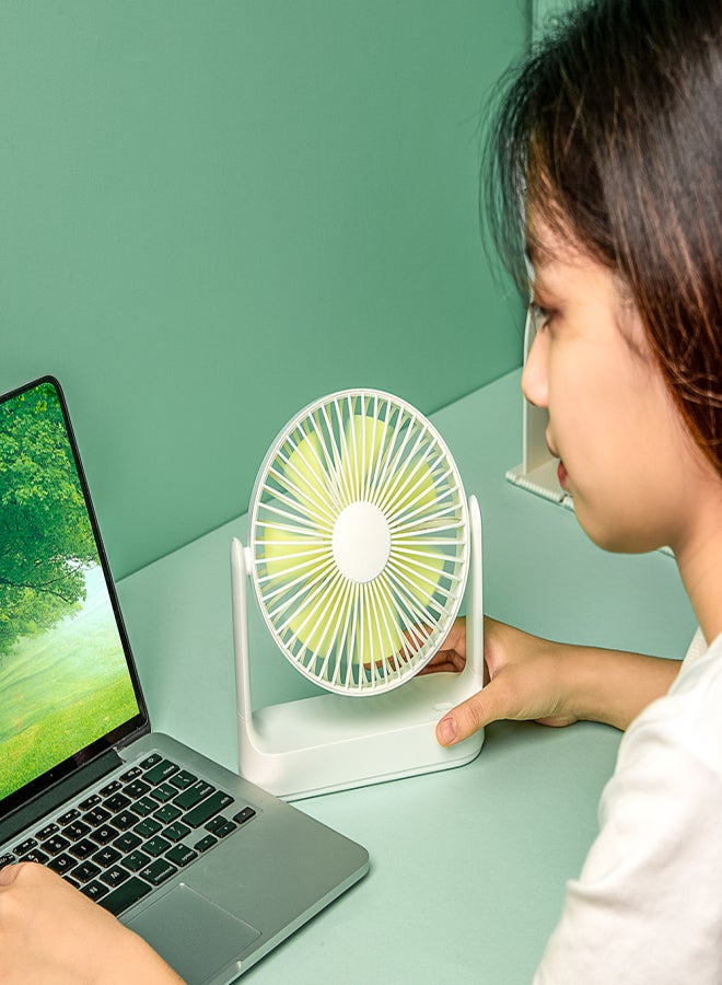 Multifunctional Rechargeable Desktop Fan Low Noise 4-gear Adjustable Wind Detachable Fan Built-in 4000mAh Battery Grey - Image 5