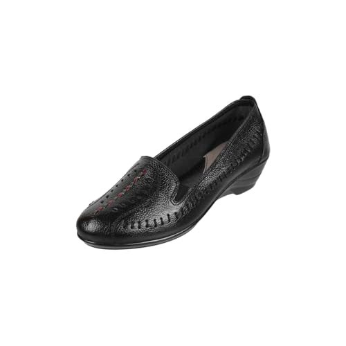 Mochi Women Black Sythetic Leather Laser-Cut Casual Shoes UK/5 EU/38 (31-323) - Image 1