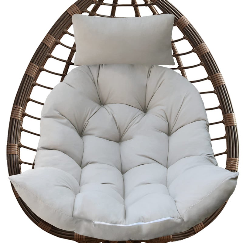 Bextile Hanging Basket Seat Cushion Thicken Hanging Egg Chair Cushion Washable Hanging Basket Chair Cushion Basket Egg Chair Cushion with Headrest A