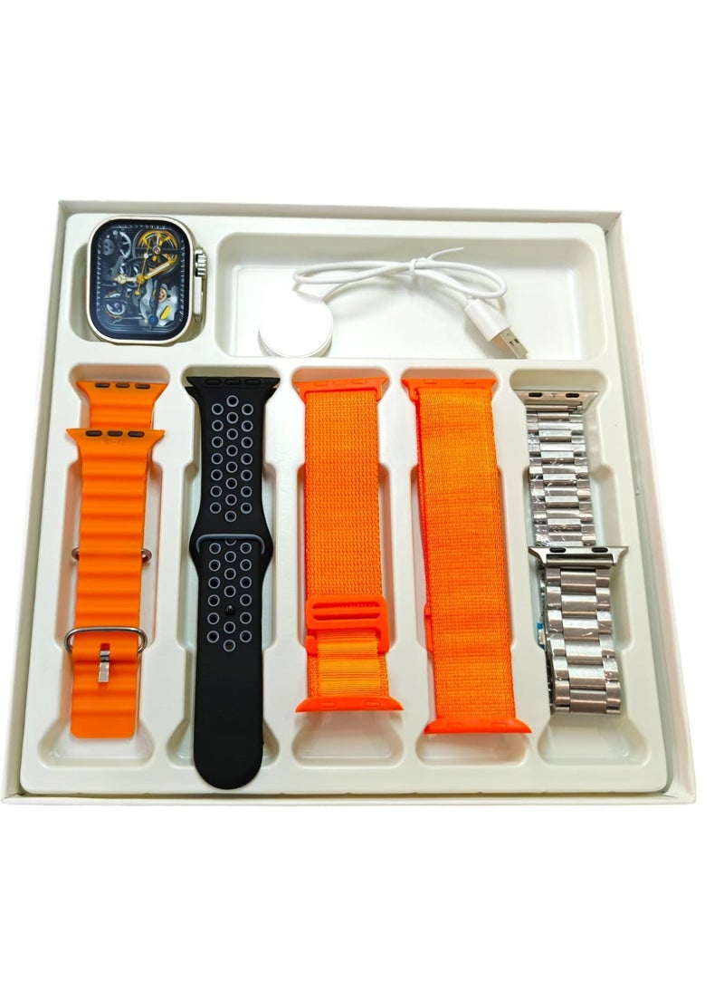 SP - Smart Watch SP Ultra 5+1 AMOLED display With Health Fitness Tracker Sport Watch Supports 49MM-Orange - Image 1