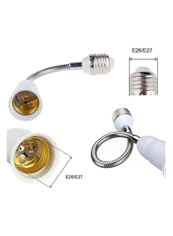 erorex 4-Pack E27 Adjustable Light Bulb Socket Extenders, 7.8-Inch Flexible Adapters for Home Lighting and LED Grow Lights - Image 3