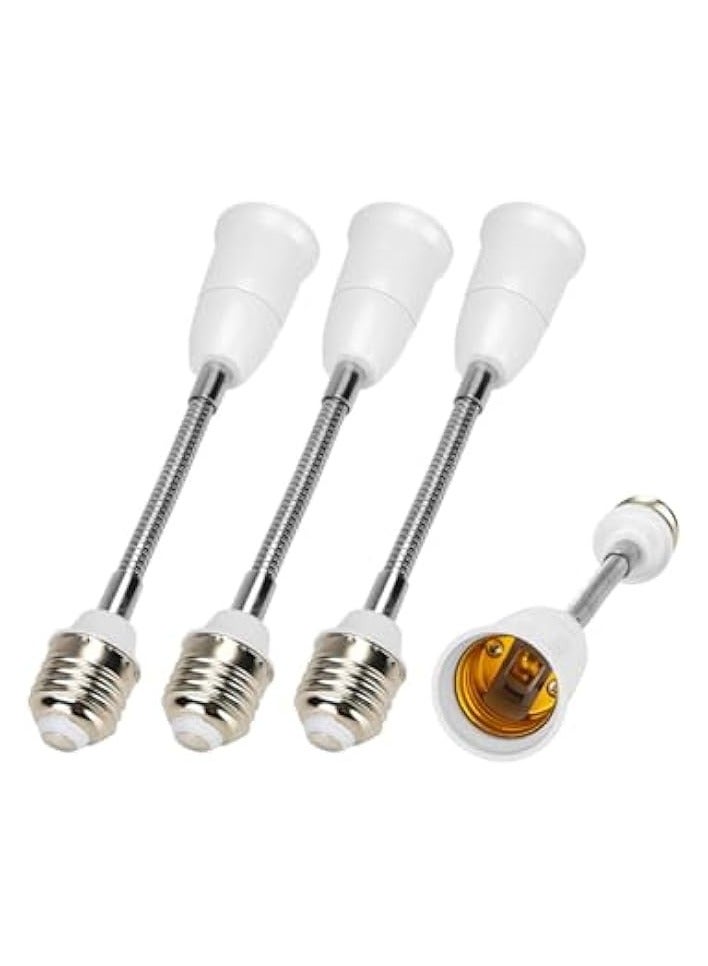 erorex 4-Pack E27 Adjustable Light Bulb Socket Extenders, 7.8-Inch Flexible Adapters for Home Lighting and LED Grow Lights - Image 1