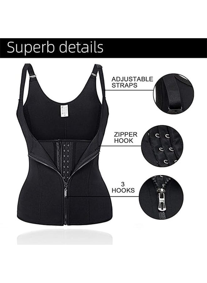 Ocean Women's Waist Trainer Corset Front Zippers Shapewear, Women's Shapewear Waist Cinchers Waist Trainer, Women's Body Slimming Corsets Sports Shaper Belt Restraint Belt Shapewear, Black - Image 2