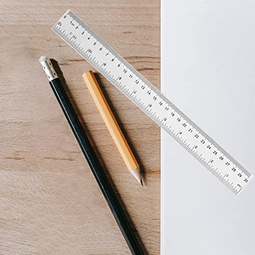 YouOKLight Clear 12 inch Plastic Metric Transparent Ruler - Pack of 3 for Kids, School, Office, Drafting - Image 5
