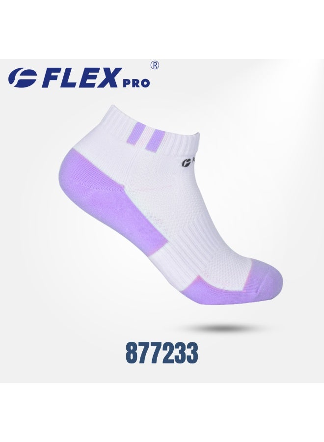 QUICKSTEP SHORT SPORTS SOCKS |  White with Purple