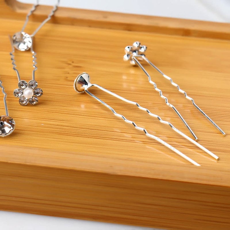 SUMAJU 40 Pieces Bridal Hair Pins, Clips and Barrettes with Crystal Pearl Flowers, Women's Proms Hair Jewelry Accessories, Gift Stocking Stuffers for Girls - Image 2