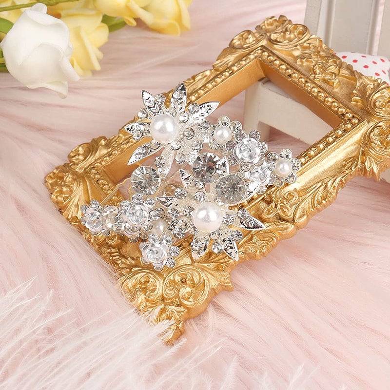 SUMAJU 40 Pieces Bridal Hair Pins, Clips and Barrettes with Crystal Pearl Flowers, Women's Proms Hair Jewelry Accessories, Gift Stocking Stuffers for Girls - Image 4